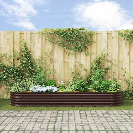 Raised Bed Brown 125.98 x 31.50 x 17.32 in Steel