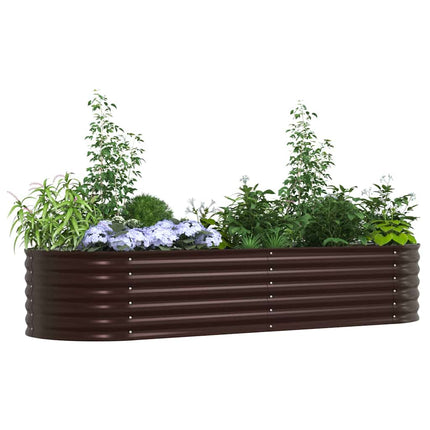 Raised Bed Brown 94.49 x 31.50 x 17.32 in Steel