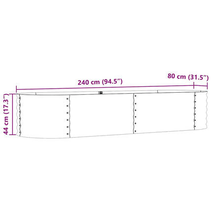 Raised Bed Brown 94.49 x 31.50 x 17.32 in Steel