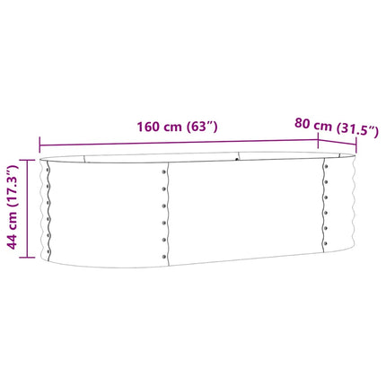 Raised Bed Brown 62.99 x 31.50 x 17.32 in Steel