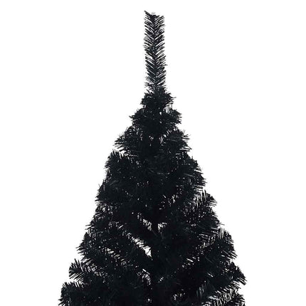Artificial Pre-lit Christmas Tree Black 94.49 in PVC
