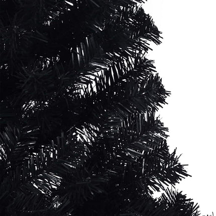 Artificial Pre-lit Christmas Tree Black 94.49 in PVC