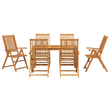 Garden Dining Set Folding 7 pcs Brown Solid Acacia Wood
