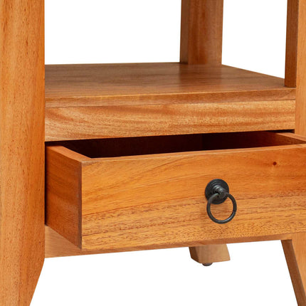 Bedside Cabinet with Drawer Natural 15.75 x 15.75 x 17.91 in
