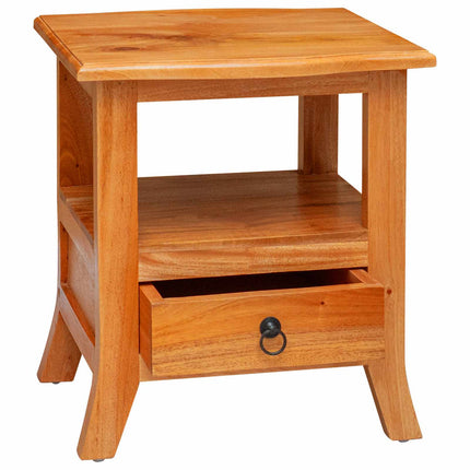 Bedside Cabinet with Drawer Natural 15.75 x 15.75 x 17.91 in