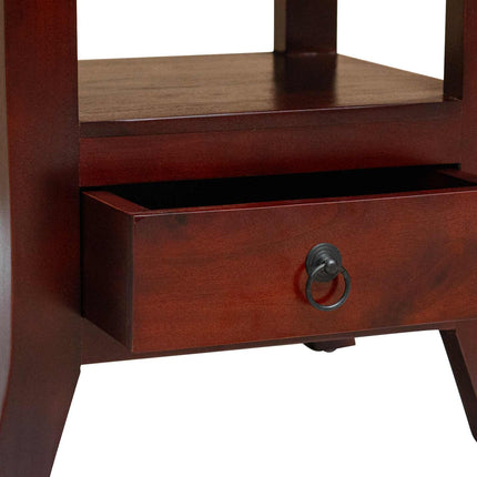 Bedside Cabinet with Drawer Brown 15.75 x 15.75 x 17.91 in