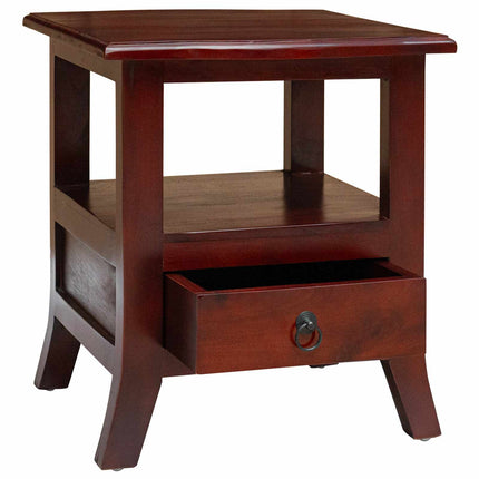 Bedside Cabinet with Drawer Brown 15.75 x 15.75 x 17.91 in
