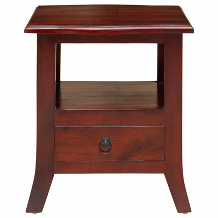 Bedside Cabinet with Drawer Brown 15.75 x 15.75 x 17.91 in