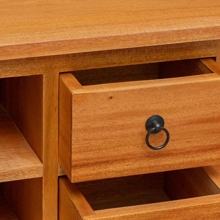 TV Cabinet Natural 39.37 x 15.94 x 18.11 in Solid Mahogany Wood