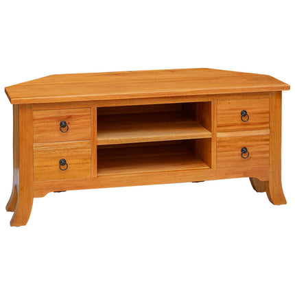 TV Cabinet Natural 39.37 x 15.94 x 18.11 in Solid Mahogany Wood