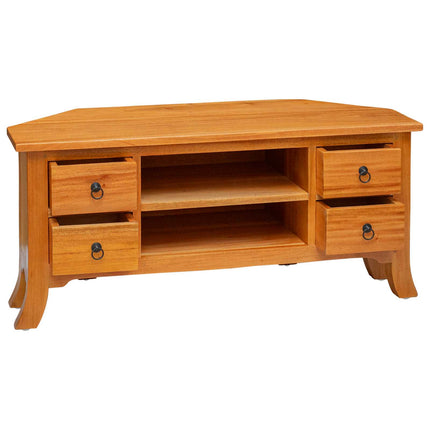 TV Cabinet Natural 39.37 x 15.94 x 18.11 in Solid Mahogany Wood