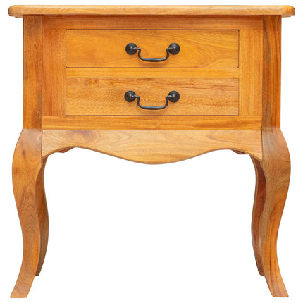 Side Table Natural 23.82 x 11.81 x 24.02 in Solid Mahogany Wood