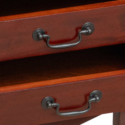 Side Table Brown 23.82 x 11.81 x 24.02 in Solid Mahogany Wood