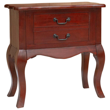 Side Table Brown 23.82 x 11.81 x 24.02 in Solid Mahogany Wood