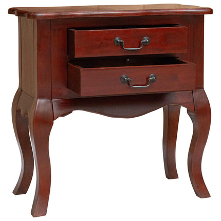 Side Table Brown 23.82 x 11.81 x 24.02 in Solid Mahogany Wood