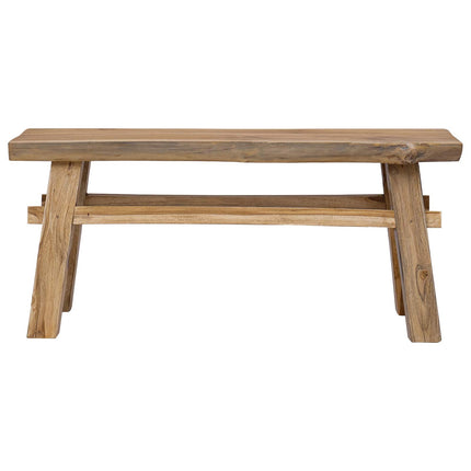 Bench Natural 39.37 x 11.42 x 17.13 in Solid Teak Wood
