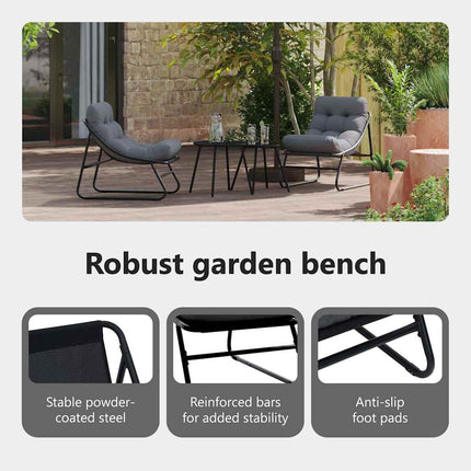 Garden Furniture 2 pcs Black 23.82 x 31.89 x 27.95 in