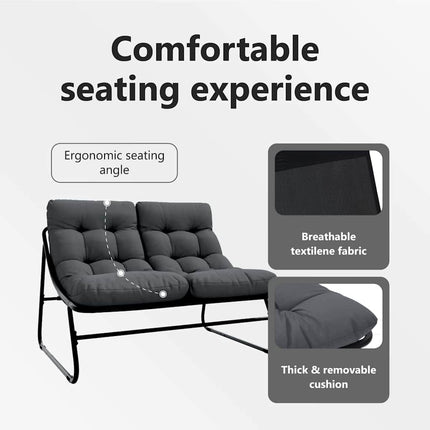 Garden Furniture with Cushion Black 43.31 x 31.89 x 27.95 in