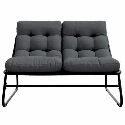 Garden Furniture with Cushion Black 43.31 x 31.89 x 27.95 in