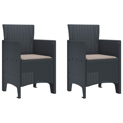 Garden Chair 2 pcs Anthracite 20.87 x 19.29 x 33.46 in