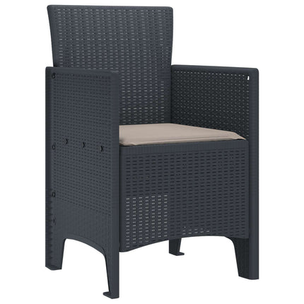Garden Chair 2 pcs Anthracite 20.87 x 19.29 x 33.46 in