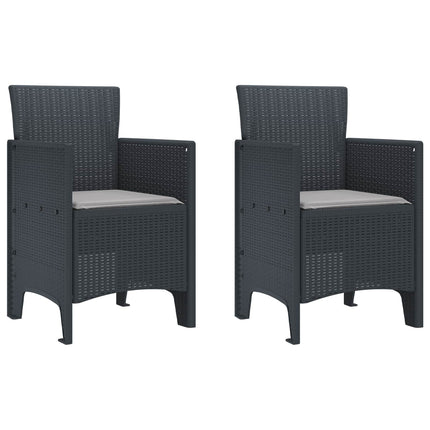 Garden Chair 2 pcs Anthracite 20.87 x 19.29 x 33.46 in