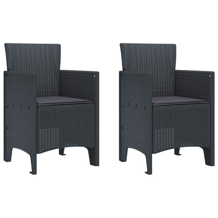 Garden Chair 2 pcs Anthracite 20.87 x 19.29 x 33.46 in