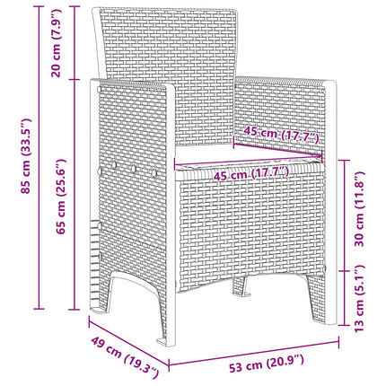 Garden Chair 2 pcs Anthracite 20.87 x 19.29 x 33.46 in