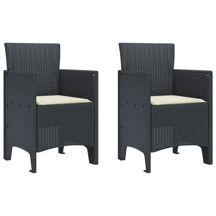 Garden Chair 2 pcs Anthracite 20.87 x 19.29 x 33.46 in