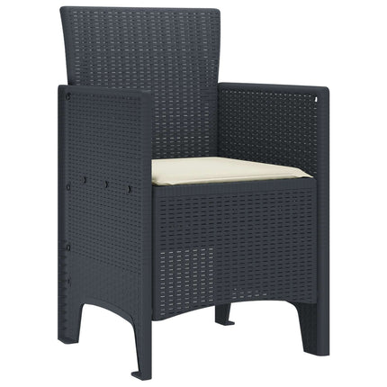 Garden Chair 2 pcs Anthracite 20.87 x 19.29 x 33.46 in