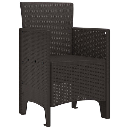 Garden Chair 2 pcs Brown 20.87 x 19.29 x 33.46 in Polypropylene