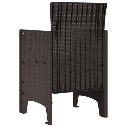 Garden Chair 2 pcs Brown 20.87 x 19.29 x 33.46 in Polypropylene