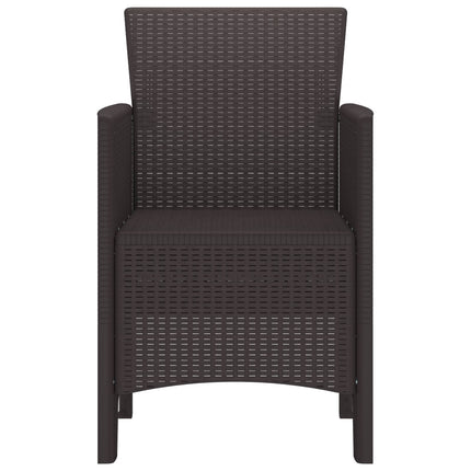 Garden Chair 2 pcs Brown 20.87 x 19.29 x 33.46 in Polypropylene