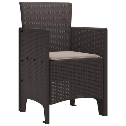 Garden Chair 2 pcs Brown 20.87 x 19.29 x 33.46 in Polypropylene