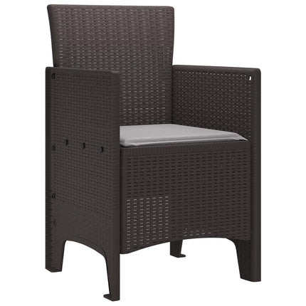 Garden Chair 2 pcs Brown Polypropylene