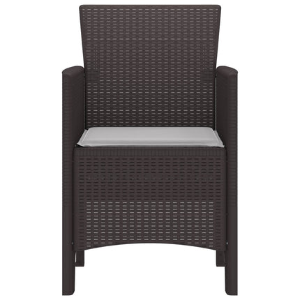 Garden Chair 2 pcs Brown Polypropylene