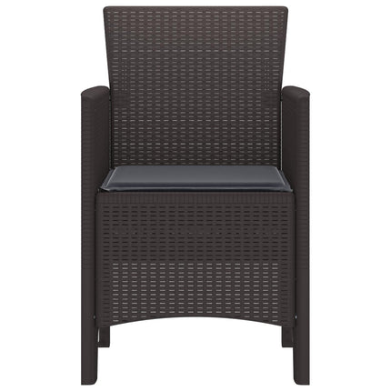 Garden Chair 2 pcs Brown 20.87 x 19.29 x 33.46 in Polypropylene