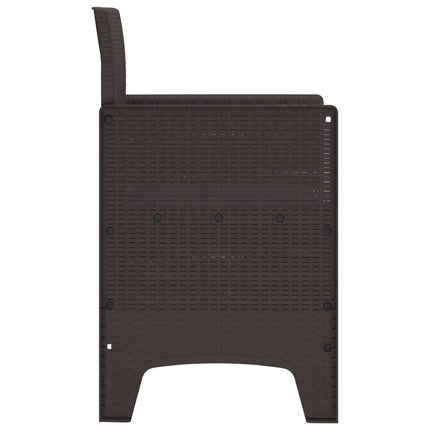 Garden Chair 2 pcs Brown 20.87 x 19.29 x 33.46 in Polypropylene