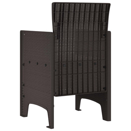 Garden Chair 2 pcs Brown 20.87 x 19.29 x 33.46 in Polypropylene