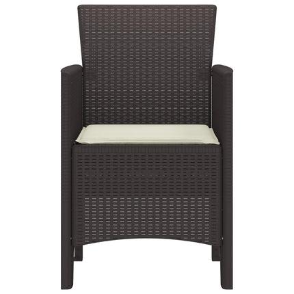 Garden Chair 2 pcs Brown 20.87 x 19.29 x 33.46 in Polypropylene