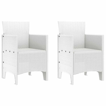 Garden Chair 2 pcs White 20.87 x 19.29 x 33.46 in Polypropylene