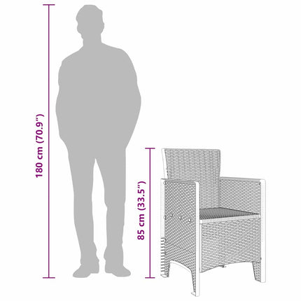 Garden Chair 2 pcs White 20.87 x 19.29 x 33.46 in Polypropylene