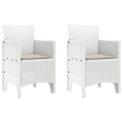 Garden Chair 2 pcs White 20.87 x 19.29 x 33.46 in Polypropylene
