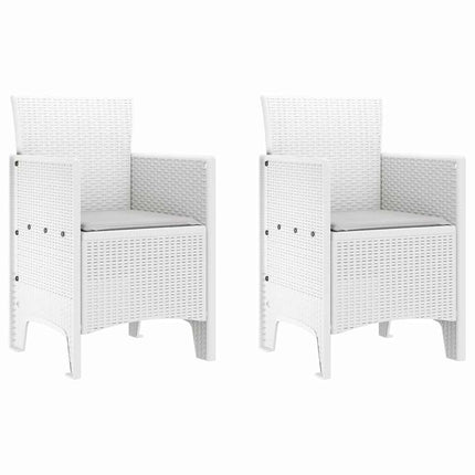 Garden Chair 2 pcs White 20.87 x 19.29 x 33.46 in Polypropylene