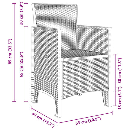 Garden Chair 4 pcs Anthracite 20.87 x 19.29 x 33.46 in