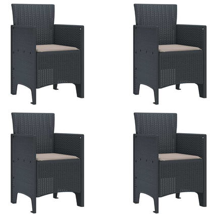 Garden Chair 4 pcs Anthracite 20.87 x 19.29 x 33.46 in