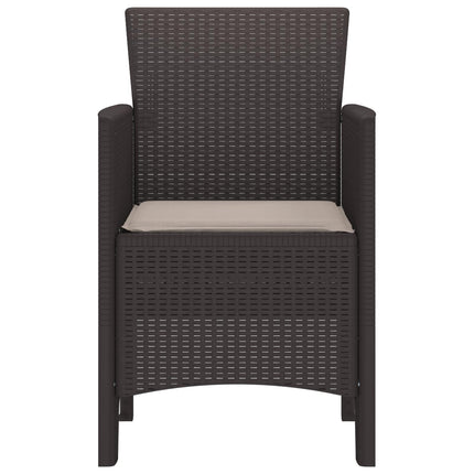 Garden Chair 4 pcs Brown 20.87 x 19.29 x 33.46 in Polypropylene