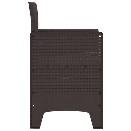 Garden Chair 4 pcs Brown 20.87 x 19.29 x 33.46 in Polypropylene