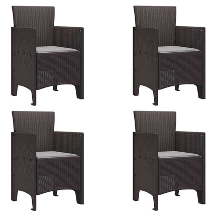Garden Chair 4 pcs Brown 20.87 x 19.29 x 33.46 in Polypropylene