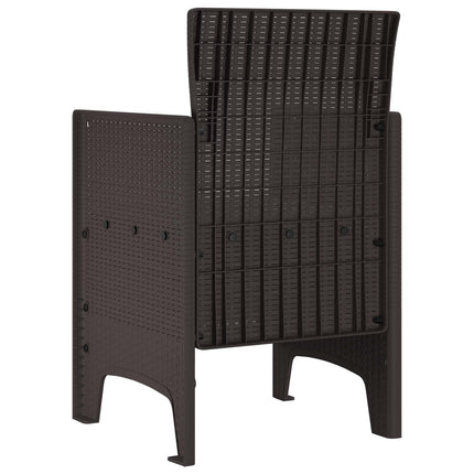 Garden Chair 4 pcs Brown 20.87 x 19.29 x 33.46 in Polypropylene